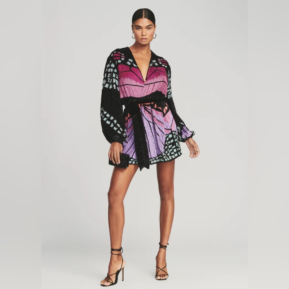 Retrofete Gabrielle Sequin Butterfly Robe
